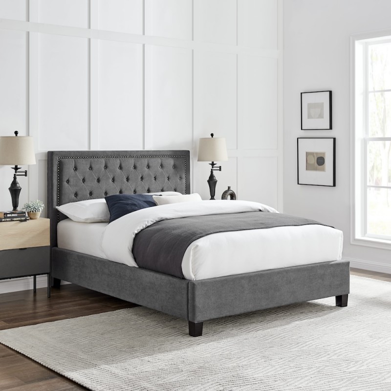 LL Rhea Dark Grey 4ft6 Double Bed Frame